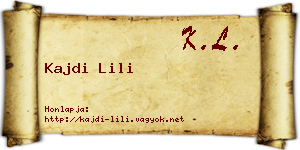 Kajdi Lili névjegykártya