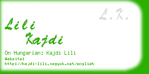 lili kajdi business card